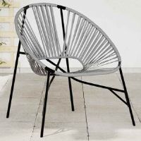 George Oliver Garden Egg Chair Poly Rattan Black/Light Grey