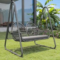 Bloomsbury Market 2 Person Porch Swing Grey/Grey 143cm H X 141cm W X 109cm D