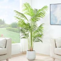 The Seasonal Aisle Anjie Faux Palm Tree in Pot 140cm H x 30cm W x 30cm D