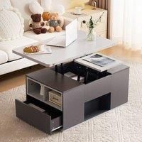 BTM Lift-Top Coffee Table with 2 Drawers & Storage, for Living Room in Grey