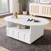 BTM Whimsical Cloud Table with Multiple Storage Compartments in White