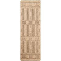 Highland Dunes Klara Boho Jute-Look Beige Area Rug Geometric Runner 203 x 558 cm