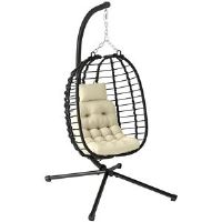 World Menagerie Rattan Swing Chair 188cm H X 104cm W X 122cm L