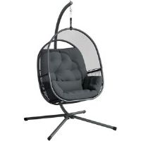 Bloomsbury Market Swing Chair with Stand Grey 193cm H X 112cm L
