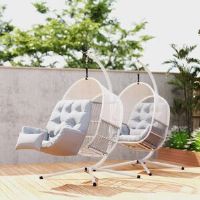 Bloomsbury Market Swing Chair with Stand Light Grey 193cm H X 112cm L