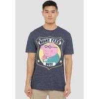 Peppa Pig - Daddy Pig Night Feed Duty Unisex T-Shirt S-3Xl, Heather Navy