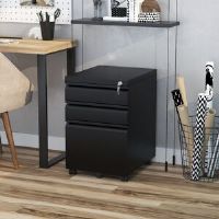 17 Stories 3 Drawer Filing Cabinet Black 60cm H X 39cm W X 48cm D