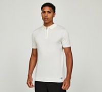 Belier Short Sleeved Quarter Zip Knit Polo Shirt - Beige - Size 2XL