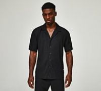 Belier Pleated Short Sleeve Shirt - Black - Size 2XL