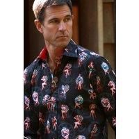 CLAUDIO LUGLI Men's Dartboard Pinup Print Shirt in Black | Size: XL