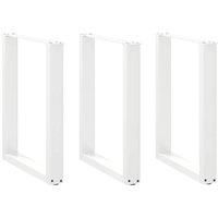 Coffee Table Legs U-Shaped 3 pcs White 70x(72-73) cm Steel