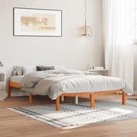 Bed Frame without Mattress Wax Brown 120x190 cm Small Double Solid Wood Pine