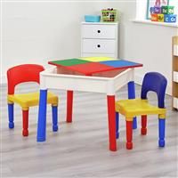 Childrens Activity Table and 2 Chairs - LEGO/DUPLO BOARD, WATER, SAND & DRAWING