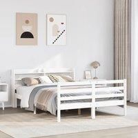 Bed Frame with Headboard without Mattress White 120x200 cm
