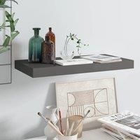 Floating Wall Shelf High Gloss Grey 50x23x3.8 cm MDF
