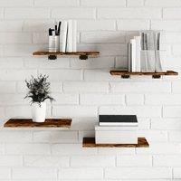 Wall Shelves 4 pcs Smoked Oak 40x30x1.5 cm Engineered Wood