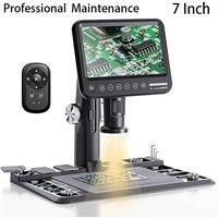 1600X Digital Microscope 7 Inch IPS Touch Screen 12MP Electronic Video Microscopes 28 LEDs