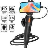 6.0mm/8.5mm Articulating Borescope 1M 1080P 2-Way 180 Steering Handheld Industrial Endoscope Inspection Camera for iOS/Type C