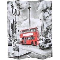 Folding Room Divider 160x170 cm London Bus Black and White