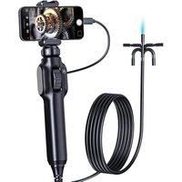 360 TwoWay Articulation Borescope HD 1080P 8.5mm Steerable Endoscope Camera 8LEDS for Automotive