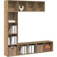 Book Cabinets 3 pcs Artisan Oak Engineered Wood