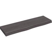 Wall Shelf Dark Grey 100x30x(2-6) cm Treated Solid Wood Oak