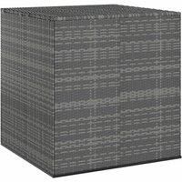 Garden Cushion Box PE Rattan 100x97.5x104 cm Grey