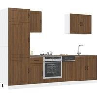 7 Piece Kitchen Cabinet Set Kalmar Brown Oak Engineered Wood