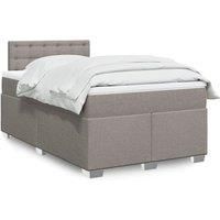 Box Spring Bed with Mattress Taupe 120x190 cm Fabric