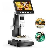 1080P 4.3"LCD Electronic Digital Microscope 1000X Magnification Coin Microscopio Adjustable Carrier Table for PCB Welding repair