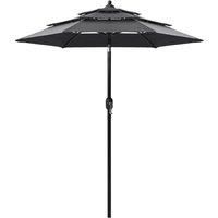 3-Tier Parasol with Aluminium Pole Anthracite 2 m