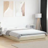 Bed Frame without Mattress Sonoma Oak 140x200 cm
