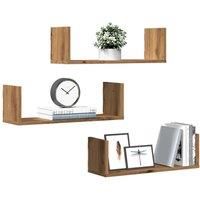 Wall Shelves 3 pcs Artisian Oak 58x18x18 cm Engineered Wood