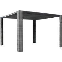 Gazebo with Roof Poly Rattan 300x300x200 cm Grey and Anthracite