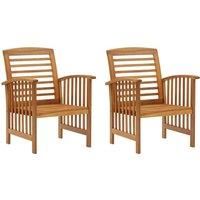 Garden Chairs 2 pcs Solid Acacia Wood