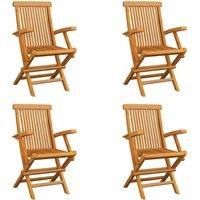 Folding Garden Chairs 4 pcs Solid Teak Wood