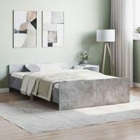 Bed Frame with Headboard and Footboard Concrete Grey 120x200 cm