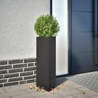 Garden Planter Black Triangular 30x26x75 cm Steel