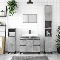 Bathroom Cabinet Concrete Grey 80x33x60 cm Engineered Wood