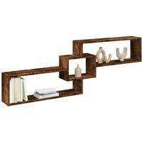 Wall Cabinet 158x18x53 cm Smoked Oak Engineered Wood