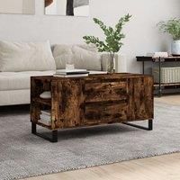 Coffee Table Smoked Oak 102x44.5x50 cm Engineered Wood