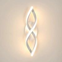 Indoor LED Wall Sconces, Modern Acrylic Aluminium Wall Lamp 16W,Spiral LED Wall Light White for