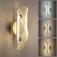 Indoor Wall Lights, 16W Modern LED Wall Lamp,3000/4000K/6500K Gold Interior Wall Sconce for Bedroom