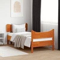 Bed Frame without Mattress Wax Brown 90x190 cm Single Solid Wood Pine