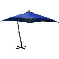 Hanging Parasol with Pole Azure Blue 3x3 m Solid Fir Wood