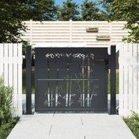 Garden Gate Anthracite 105x105 cm Steel Bamboo Design