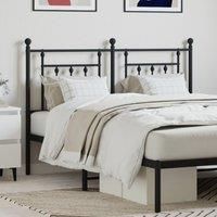 Metal Headboard Black 150 cm