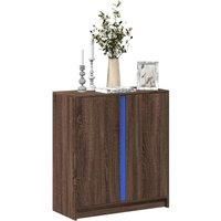 Sideboard with LED Brown Oak 77x34x85 cm Engineered Wood