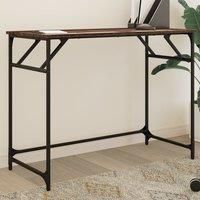 Desk Brown Oak 100x45x76 cm Engineered Wood and Powder-coated Steel