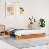 Bed Frame without Mattress Wax Brown 120x200 cm Solid Wood Pine